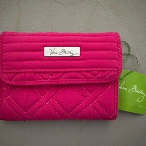 NWT Vera Bradley Pink Quilted Women's Trifold Wallet